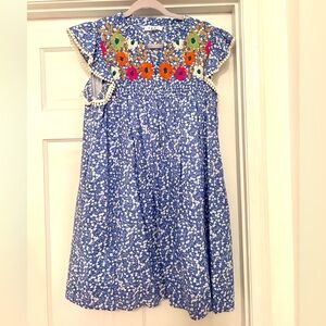 THML embroidered dress - size M - like new